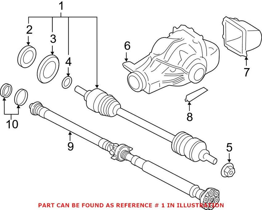 BMW Axle Assembly - Rear Driver Side (New) 33207598041